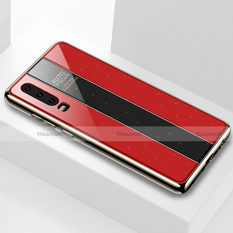 Silicone Frame Mirror Case Cover M04 for Huawei P30 Red