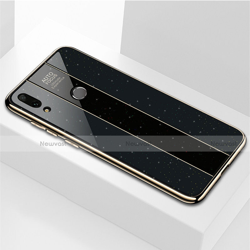 Silicone Frame Mirror Case Cover M04 for Huawei Y9 (2019) Black