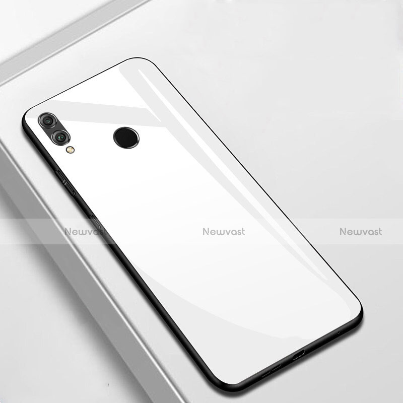 Silicone Frame Mirror Case Cover M05 for Huawei Enjoy 9 Plus White