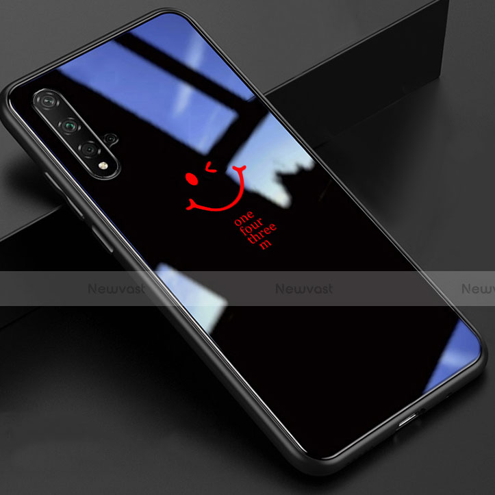 Silicone Frame Mirror Case Cover T01 for Huawei Honor 20 Black