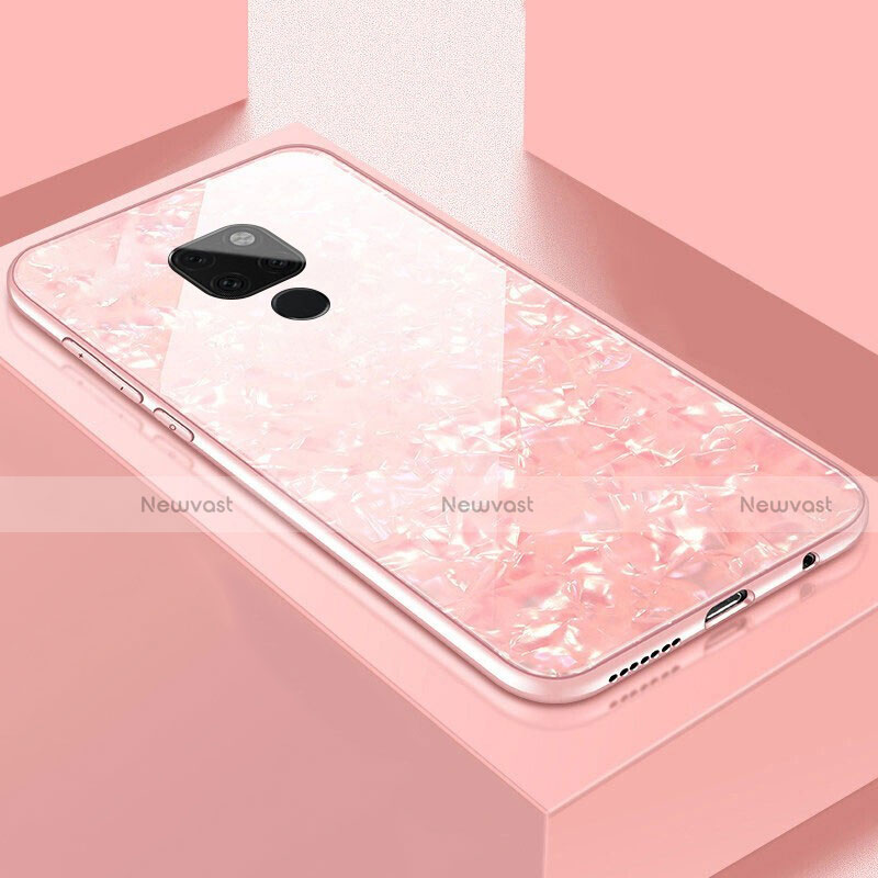 Silicone Frame Mirror Case Cover T01 for Huawei Mate 20 Pink