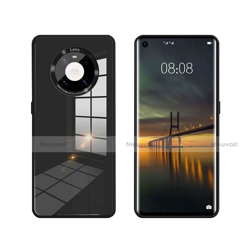 Silicone Frame Mirror Case Cover T01 for Huawei Mate 40 Black