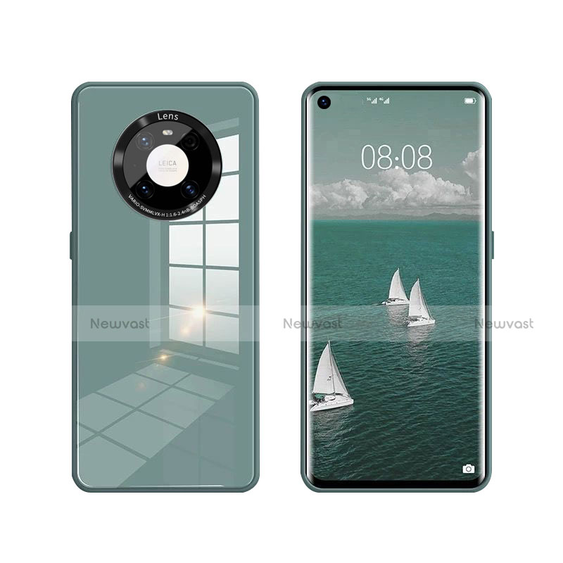 Silicone Frame Mirror Case Cover T01 for Huawei Mate 40E 5G Green