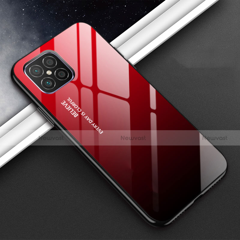 Silicone Frame Mirror Case Cover T01 for Huawei Nova 8 SE 5G Red