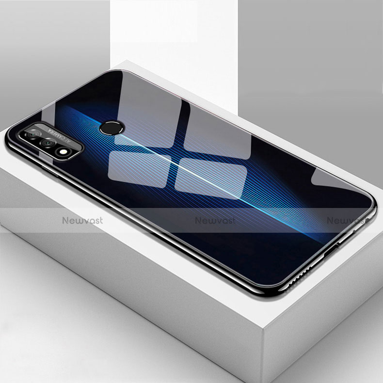 Silicone Frame Mirror Case Cover T01 for Huawei Nova Lite 3 Plus Blue