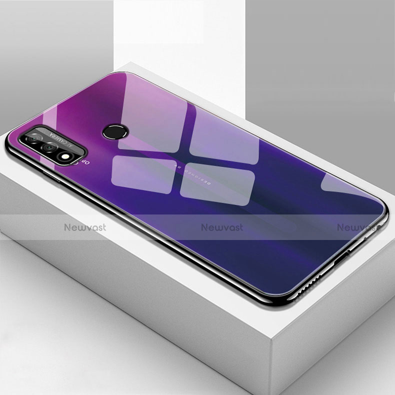 Silicone Frame Mirror Case Cover T01 for Huawei Nova Lite 3 Plus Purple