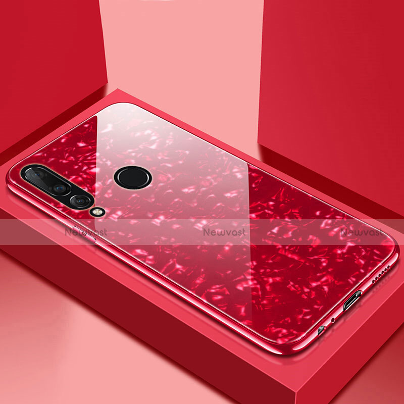 Silicone Frame Mirror Case Cover T01 for Huawei P30 Lite Red