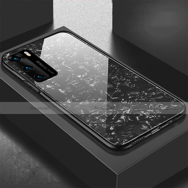 Silicone Frame Mirror Case Cover T01 for Huawei P40 Black