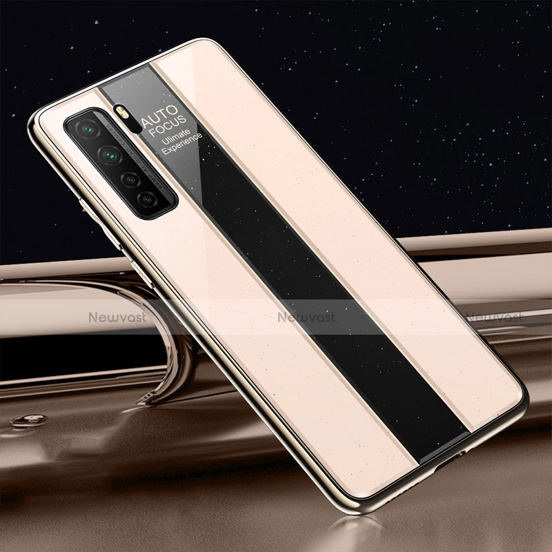 Silicone Frame Mirror Case Cover T01 for Huawei P40 Lite 5G Gold