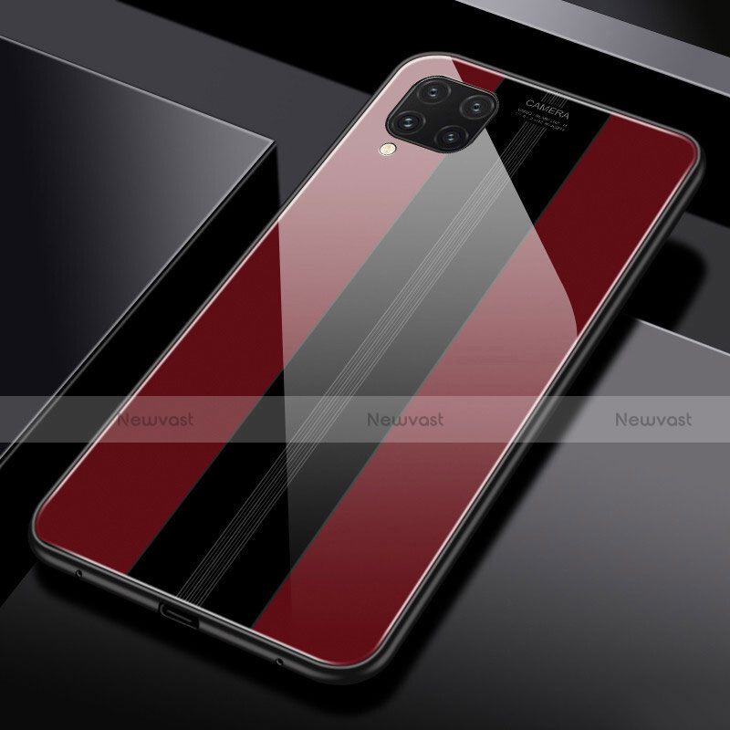 Silicone Frame Mirror Case Cover T01 for Huawei P40 Lite Red