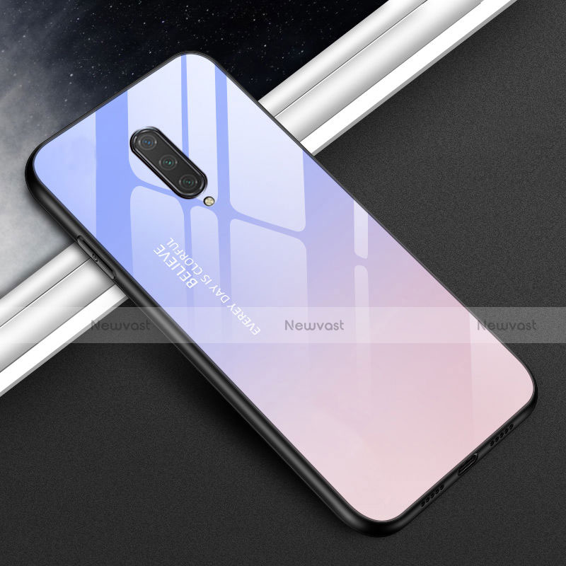 Silicone Frame Mirror Case Cover T01 for OnePlus 8 Purple