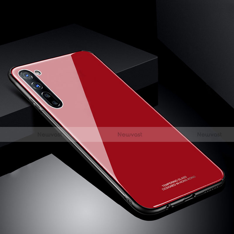Silicone Frame Mirror Case Cover T01 for Oppo Find X2 Lite Red