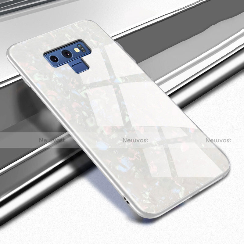 Silicone Frame Mirror Case Cover T01 for Samsung Galaxy Note 9 White