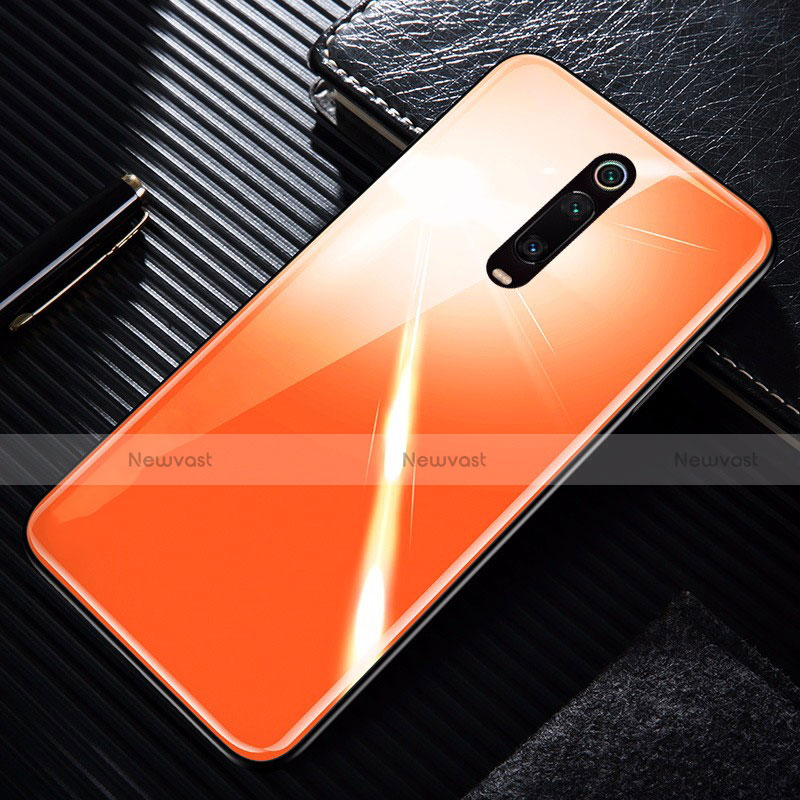 Silicone Frame Mirror Case Cover T01 for Xiaomi Mi 9T Orange