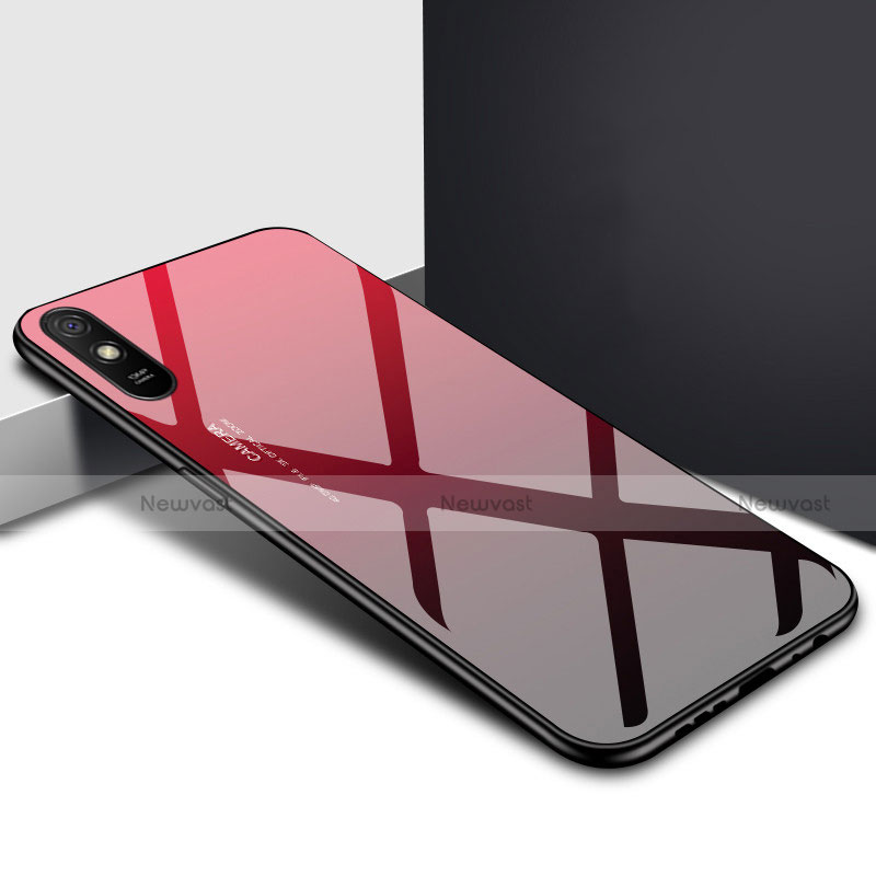 Silicone Frame Mirror Case Cover T01 for Xiaomi Redmi 9i Red