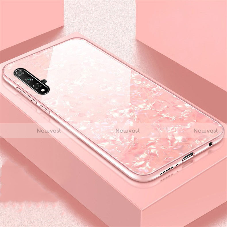 Silicone Frame Mirror Case Cover T02 for Huawei Honor 20 Pink