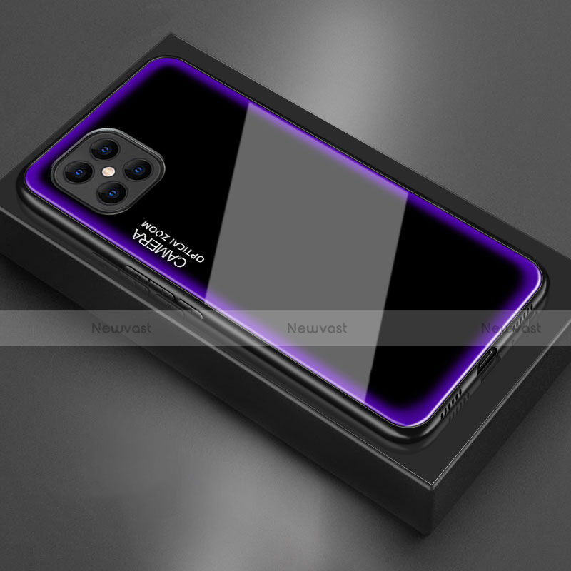 Silicone Frame Mirror Case Cover T02 for Huawei Nova 8 SE 5G Purple