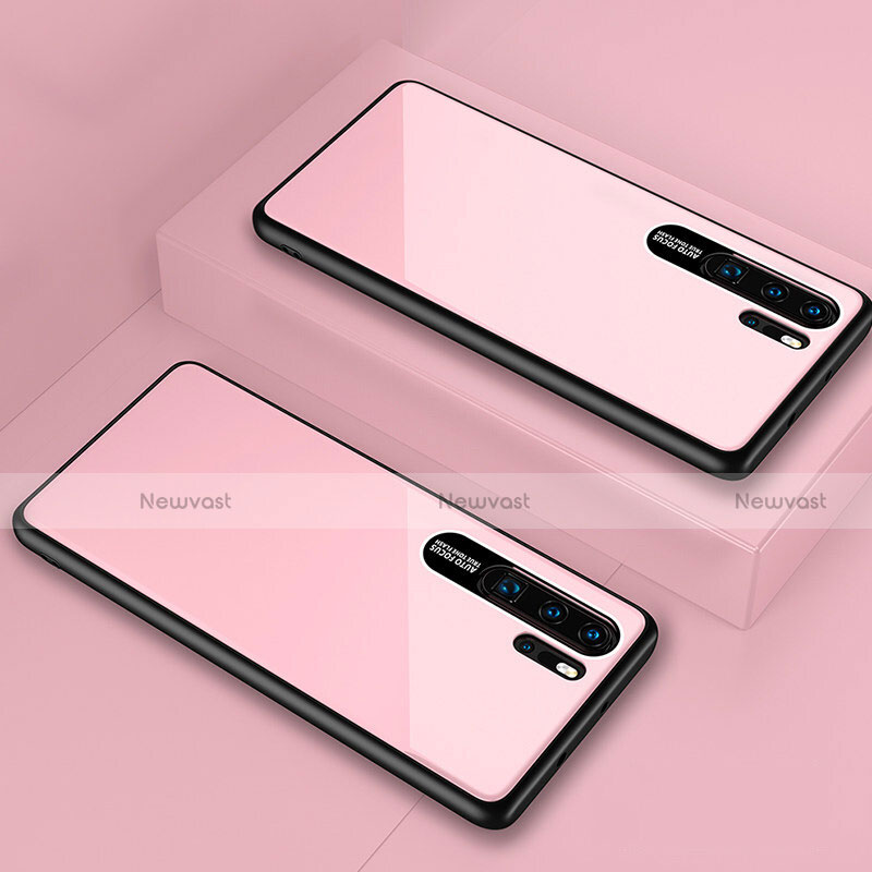 Silicone Frame Mirror Case Cover T02 for Huawei P30 Pro New Edition Pink