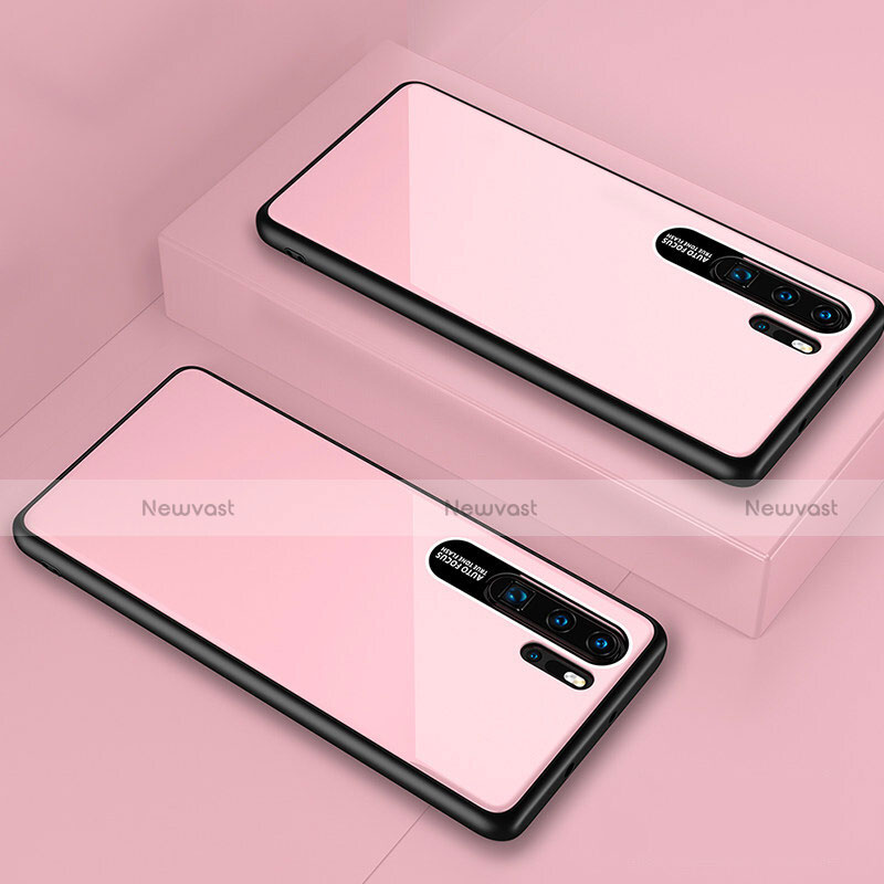 Silicone Frame Mirror Case Cover T02 for Huawei P30 Pro Pink