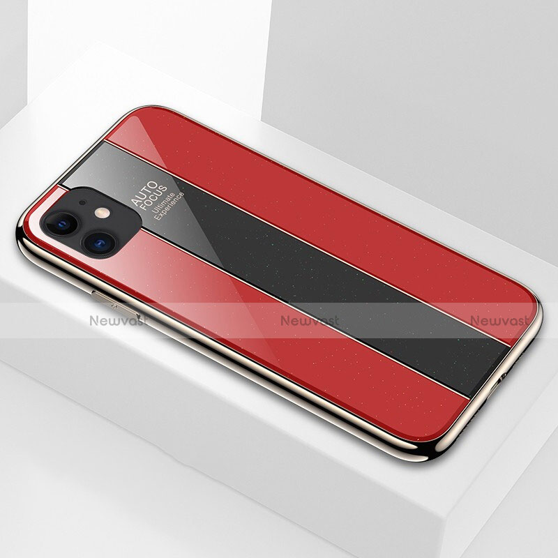 Silicone Frame Mirror Case Cover T03 for Apple iPhone 11 Red