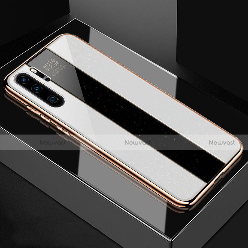 Silicone Frame Mirror Case Cover T03 for Huawei P30 Pro New Edition White