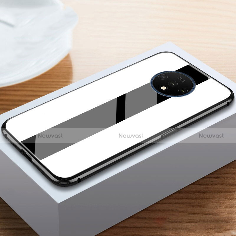 Silicone Frame Mirror Case Cover T03 for OnePlus 7T White