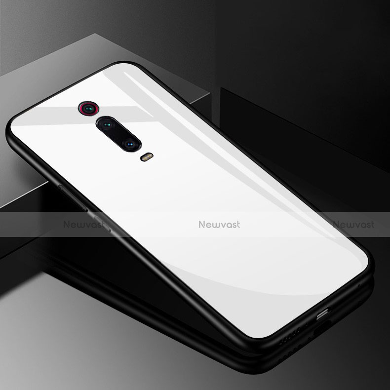 Silicone Frame Mirror Case Cover T03 for Xiaomi Mi 9T White