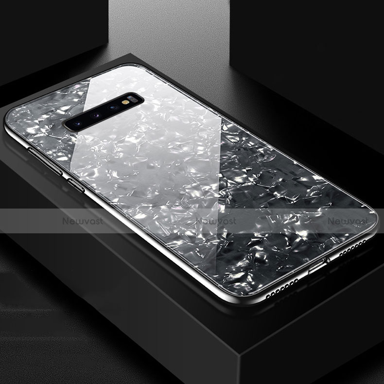 Silicone Frame Mirror Case Cover U01 for Samsung Galaxy S10 Black