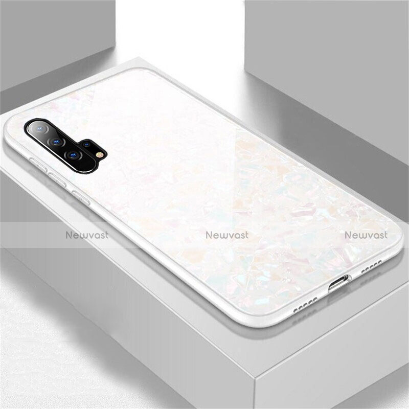 Silicone Frame Mirror Case Cover Z04 for Huawei Honor 20 Pro White