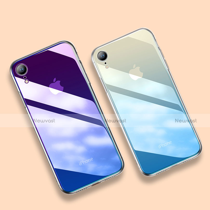 Silicone Frame Mirror Rainbow Gradient Case Cover for Apple iPhone XR