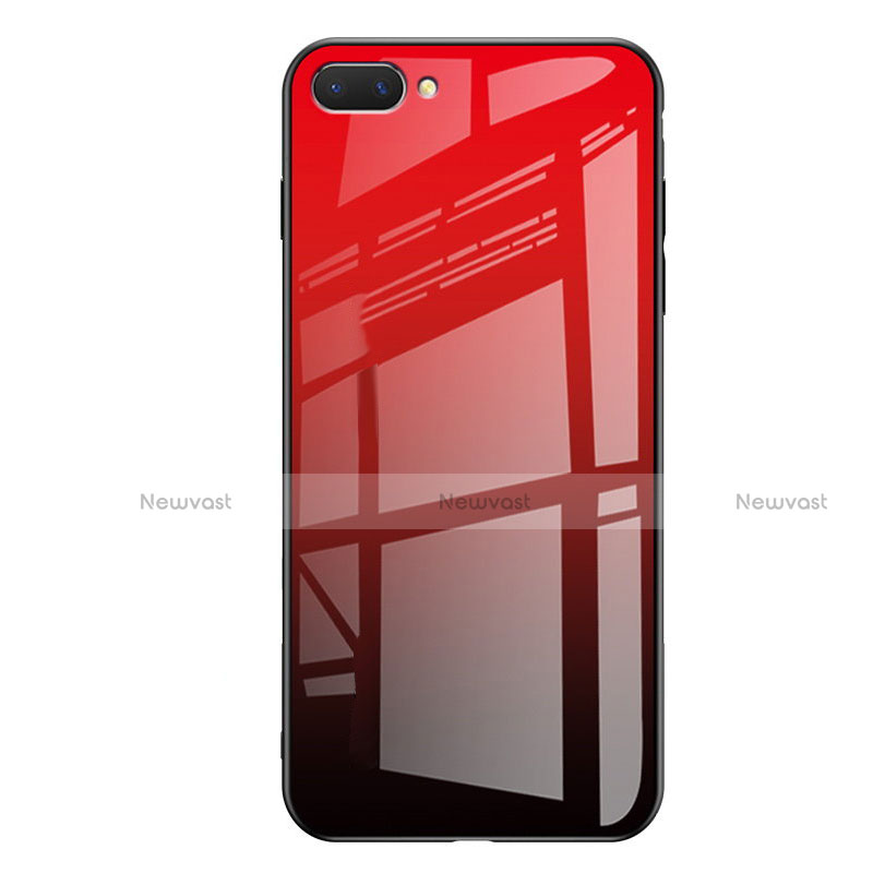 Silicone Frame Mirror Rainbow Gradient Case Cover for Huawei Honor 10 Red