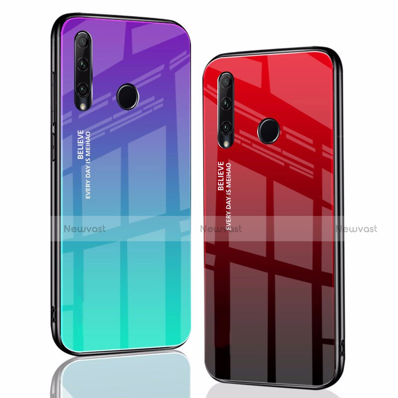 Silicone Frame Mirror Rainbow Gradient Case Cover for Huawei Honor 20 Lite