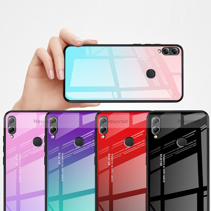 Silicone Frame Mirror Rainbow Gradient Case Cover for Huawei Honor 8X Max