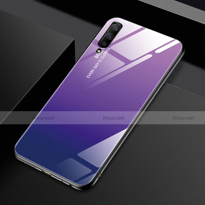 Silicone Frame Mirror Rainbow Gradient Case Cover for Huawei Honor 9X Pro Purple