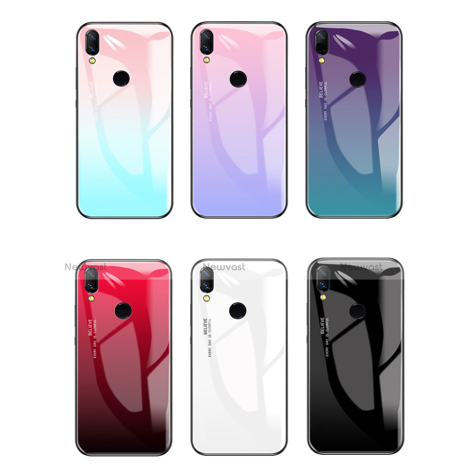 Silicone Frame Mirror Rainbow Gradient Case Cover for Huawei Honor Play