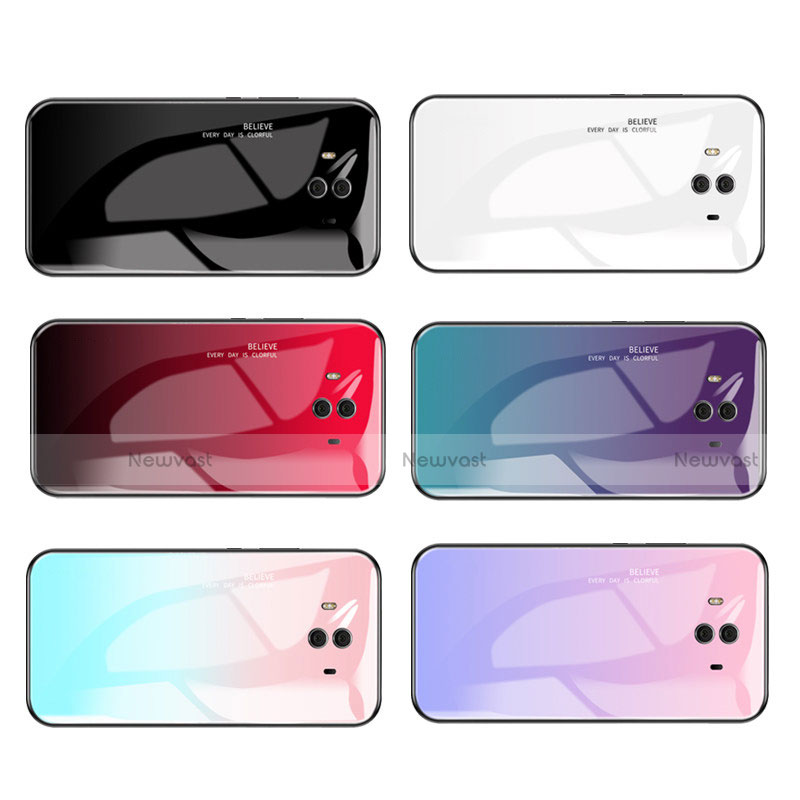 Silicone Frame Mirror Rainbow Gradient Case Cover for Huawei Mate 10