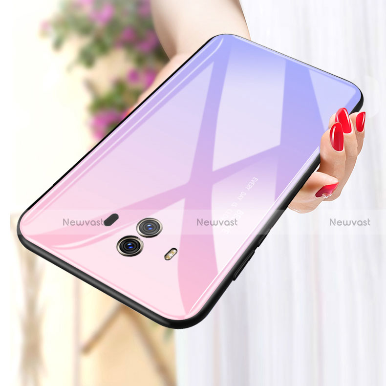 Silicone Frame Mirror Rainbow Gradient Case Cover for Huawei Mate 10