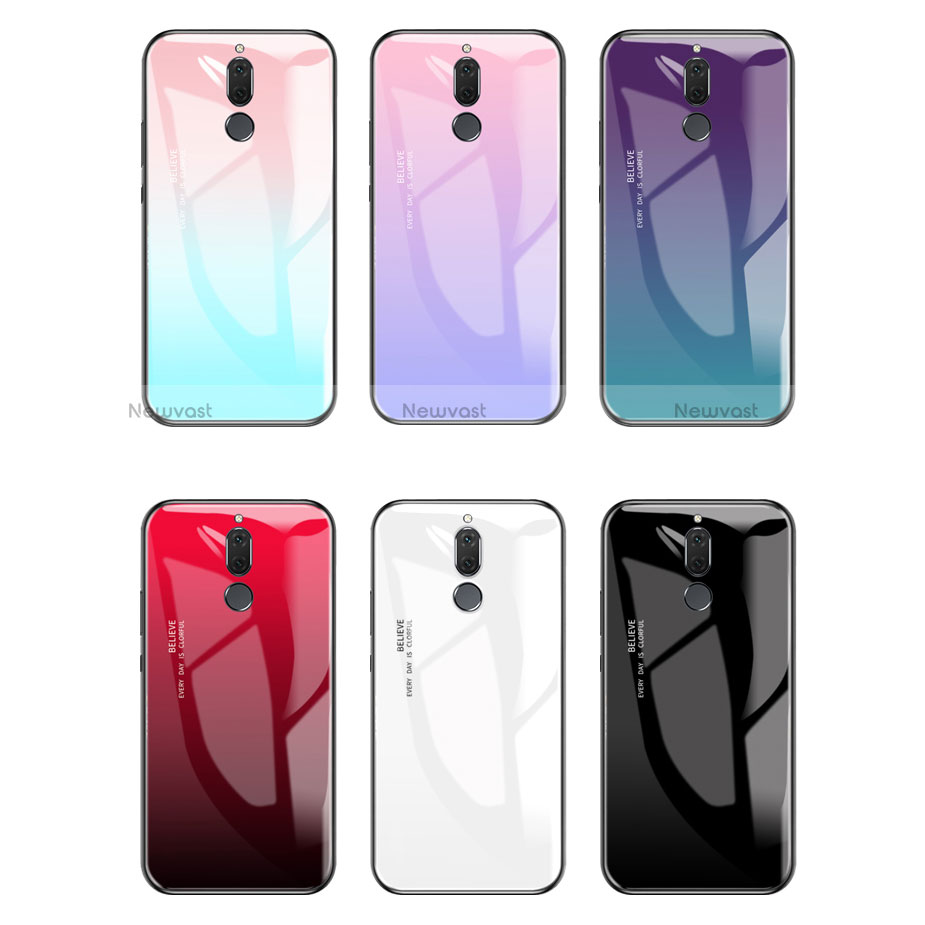 Silicone Frame Mirror Rainbow Gradient Case Cover for Huawei Mate 10 Lite