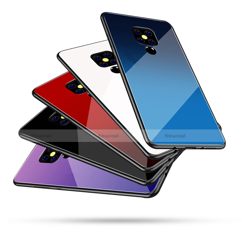 Silicone Frame Mirror Rainbow Gradient Case Cover for Huawei Mate 20