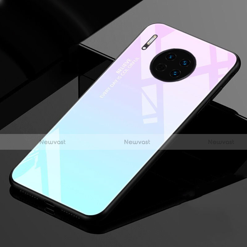 Silicone Frame Mirror Rainbow Gradient Case Cover for Huawei Mate 30