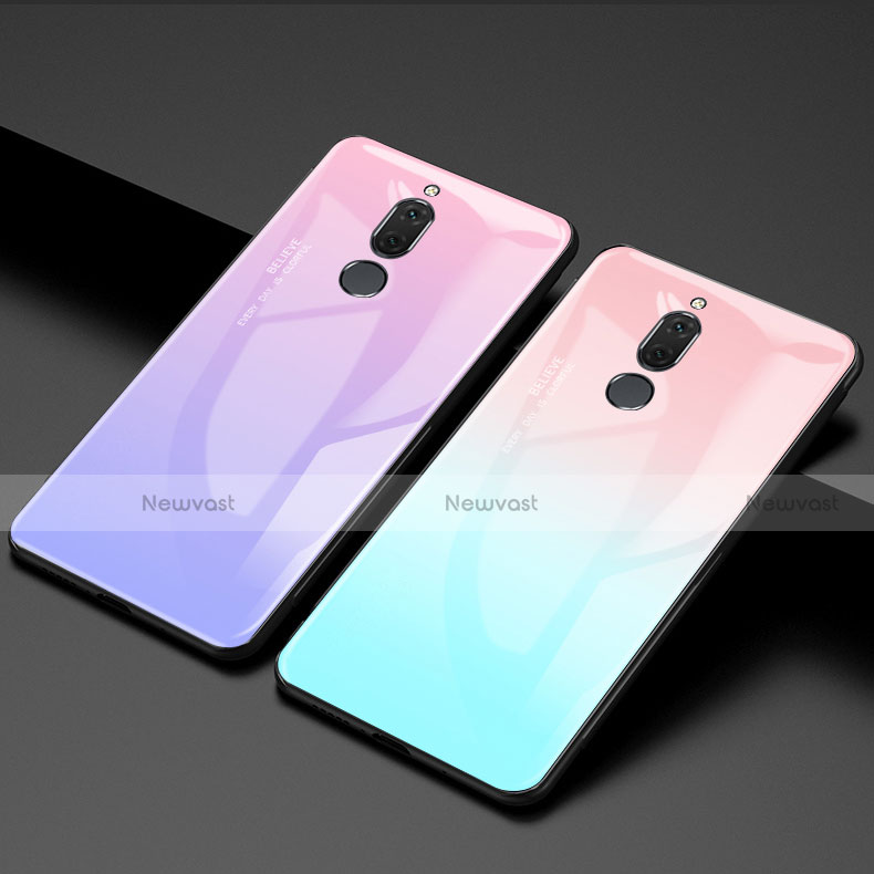 Silicone Frame Mirror Rainbow Gradient Case Cover for Huawei Nova 2i