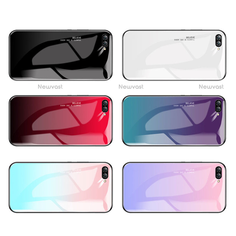 Silicone Frame Mirror Rainbow Gradient Case Cover for Huawei Nova 2S