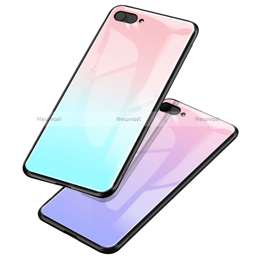 Silicone Frame Mirror Rainbow Gradient Case Cover for Huawei Nova 2S