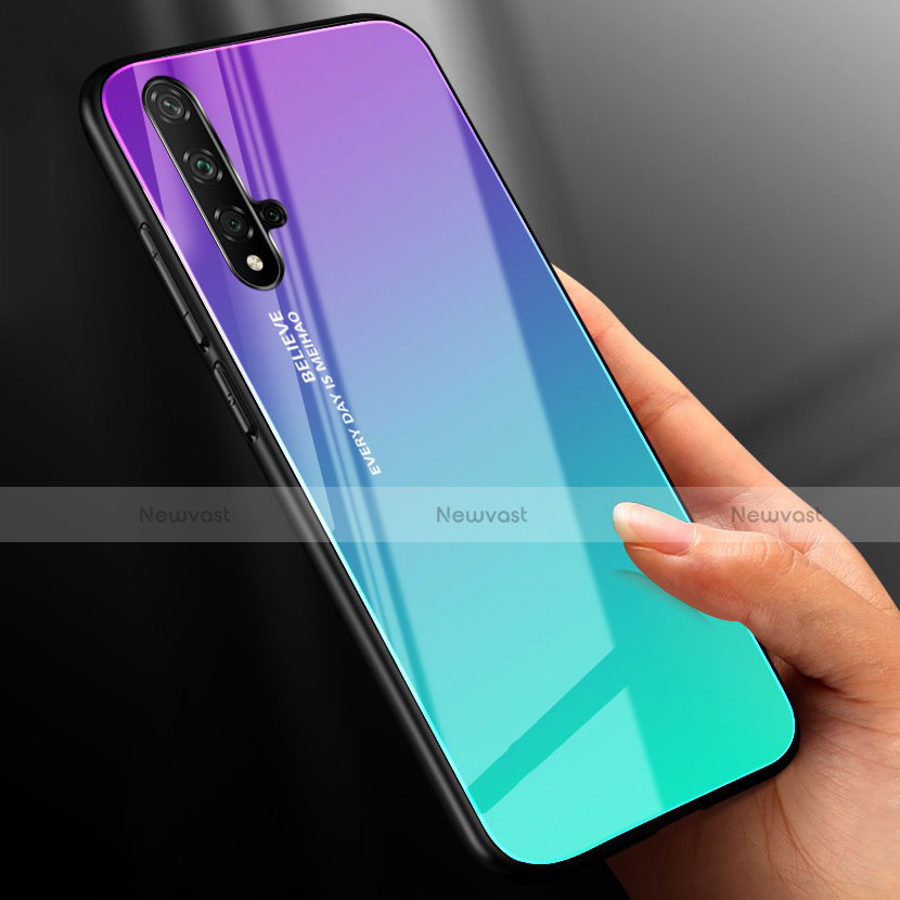 Silicone Frame Mirror Rainbow Gradient Case Cover for Huawei Nova 5