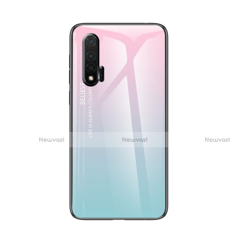 Silicone Frame Mirror Rainbow Gradient Case Cover for Huawei Nova 6 5G