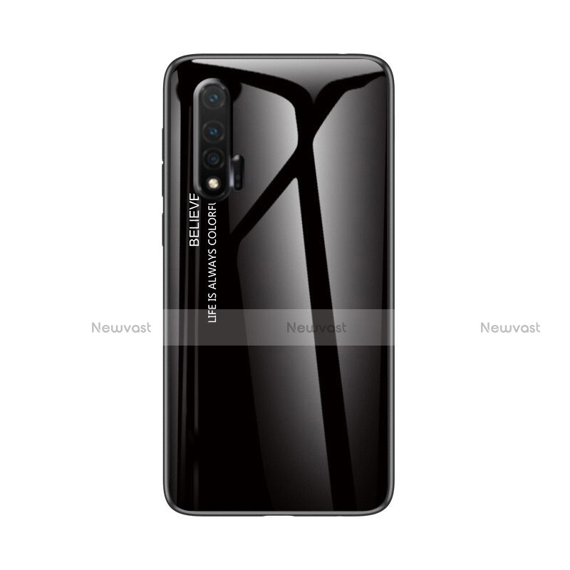 Silicone Frame Mirror Rainbow Gradient Case Cover for Huawei Nova 6 5G Black
