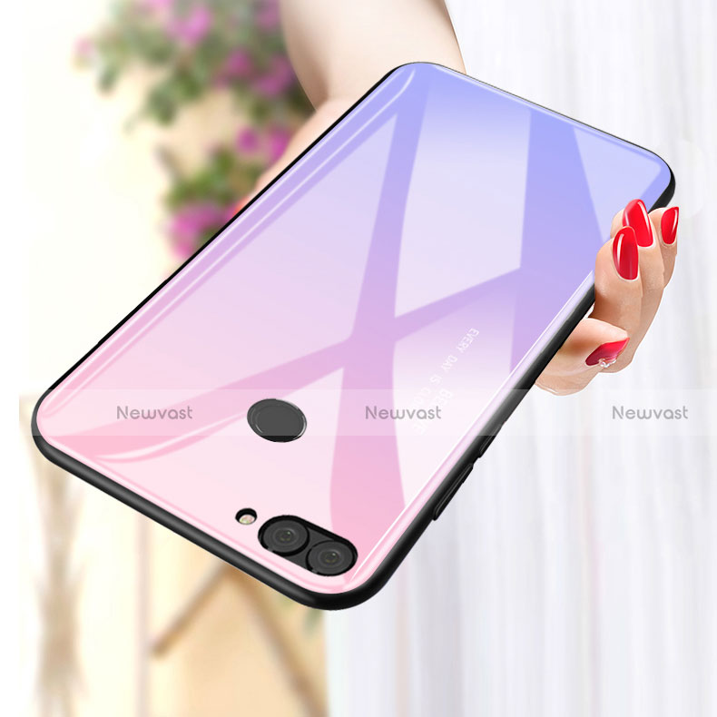 Silicone Frame Mirror Rainbow Gradient Case Cover for Huawei P Smart