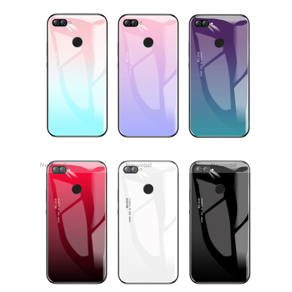 Silicone Frame Mirror Rainbow Gradient Case Cover for Huawei P Smart