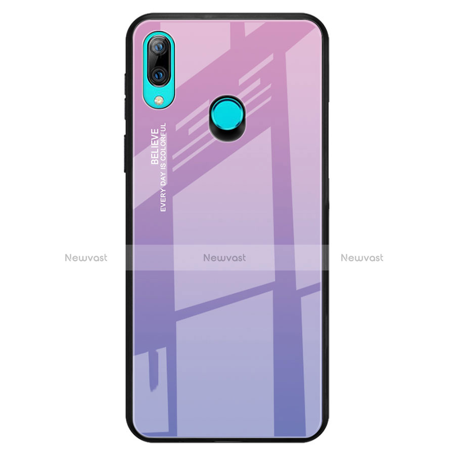 Silicone Frame Mirror Rainbow Gradient Case Cover for Huawei P Smart Z Purple