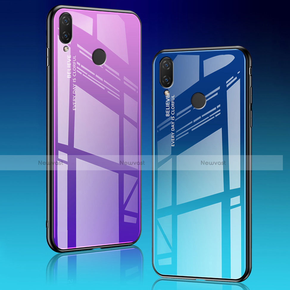 Silicone Frame Mirror Rainbow Gradient Case Cover for Huawei P20 Lite